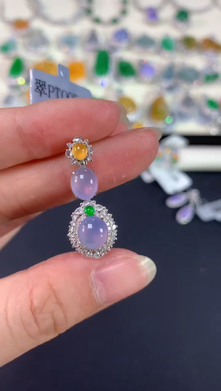 翡翠18K金镶嵌吊坠(不含链)C692|5980