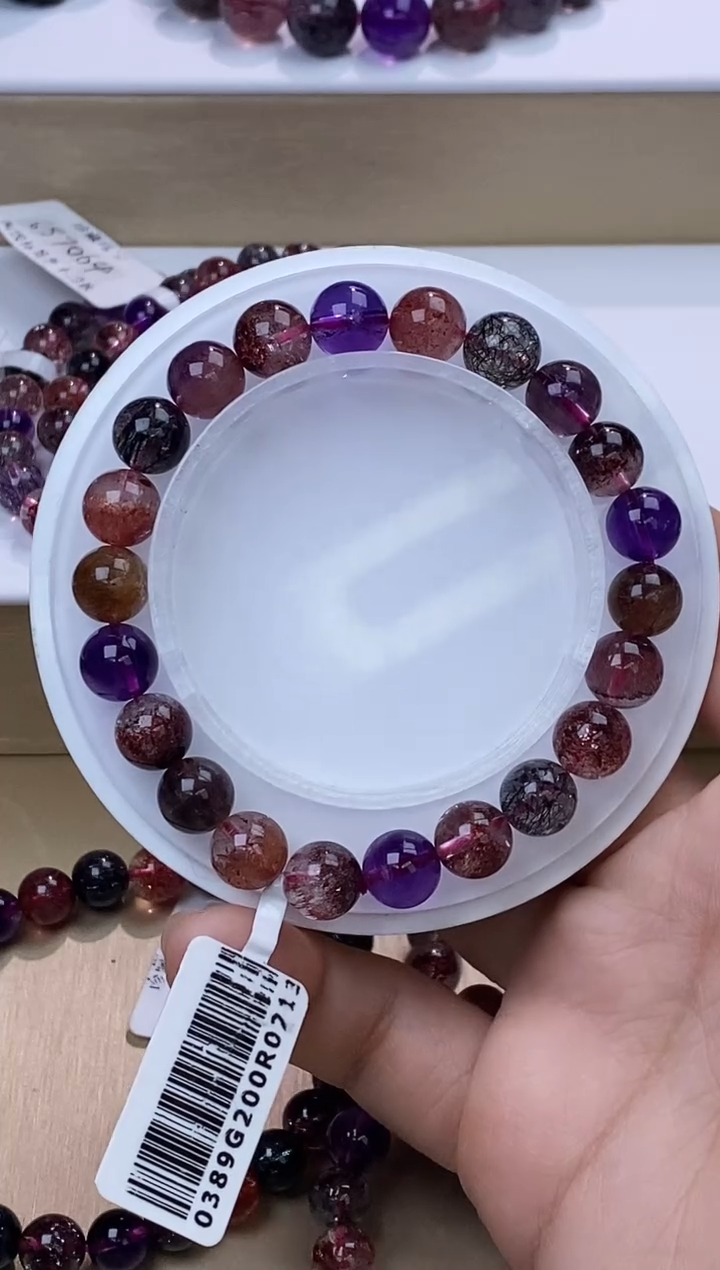 【闪购商品】水晶手链未镶嵌黑加仑超七8m+