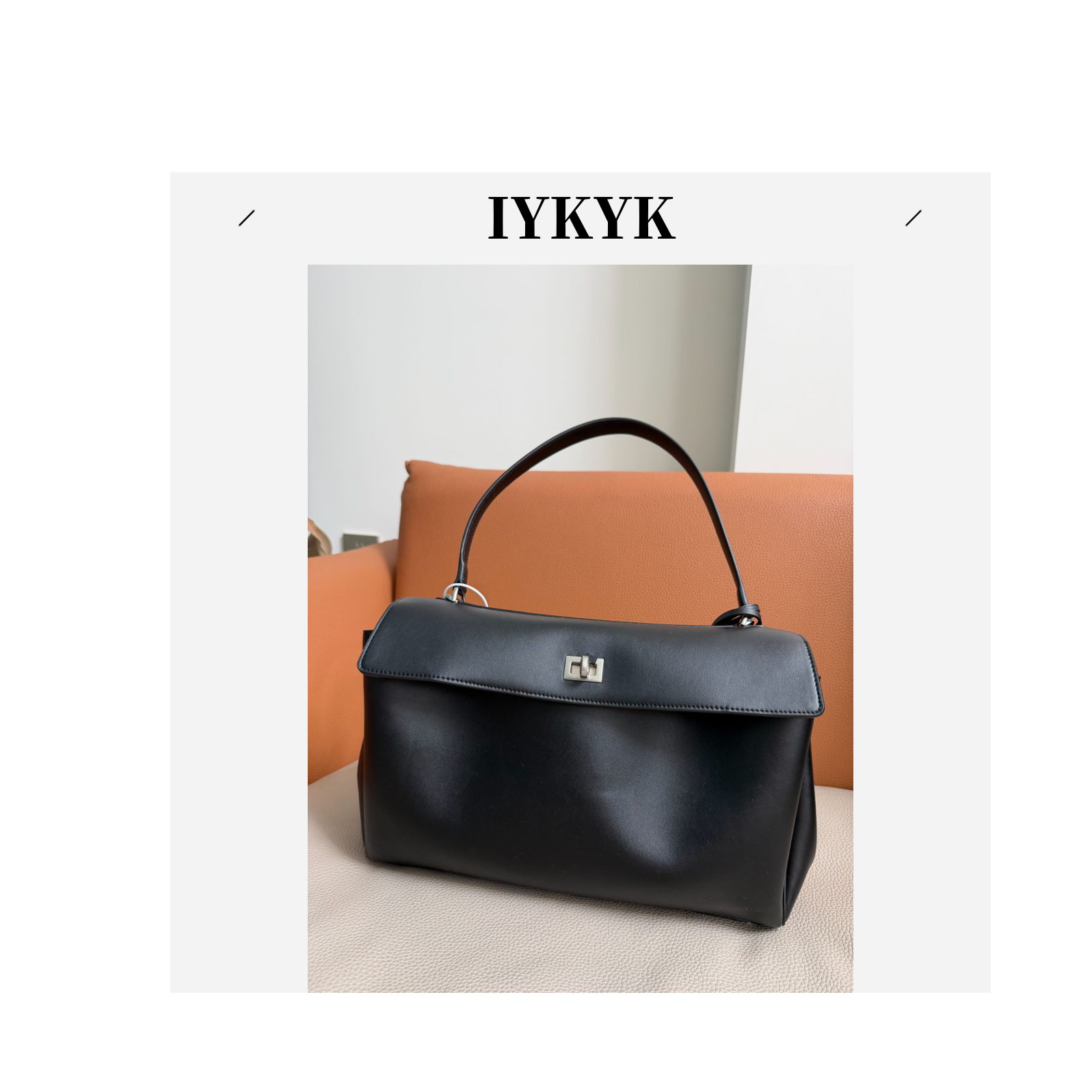 IYKYK  rideo 女士包包手工防水耐磨手拿包秋冬锁扣经典手提包