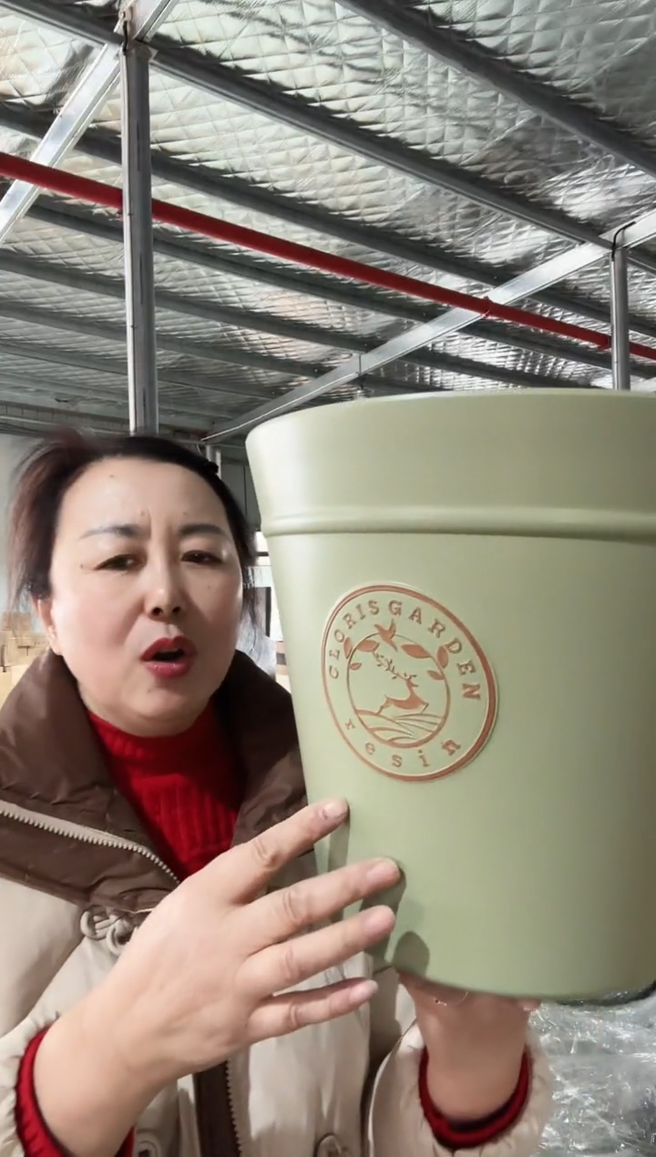 【闪购商品】塑料12寸克里欧斜口盆抹茶绿2只装