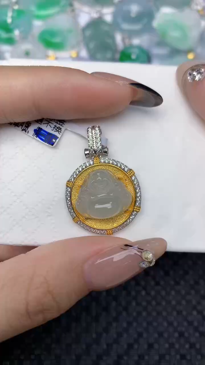 颈饰未镶嵌翡翠天然缅甸翡翠a货百元以上9元证书费自理