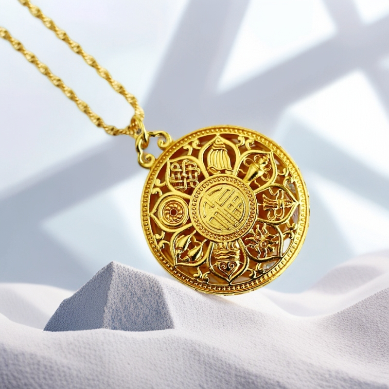 【璐璐甄选】高端轻奢气质国潮合金八宝罗盘吊坠（ZL71124）赠合金链