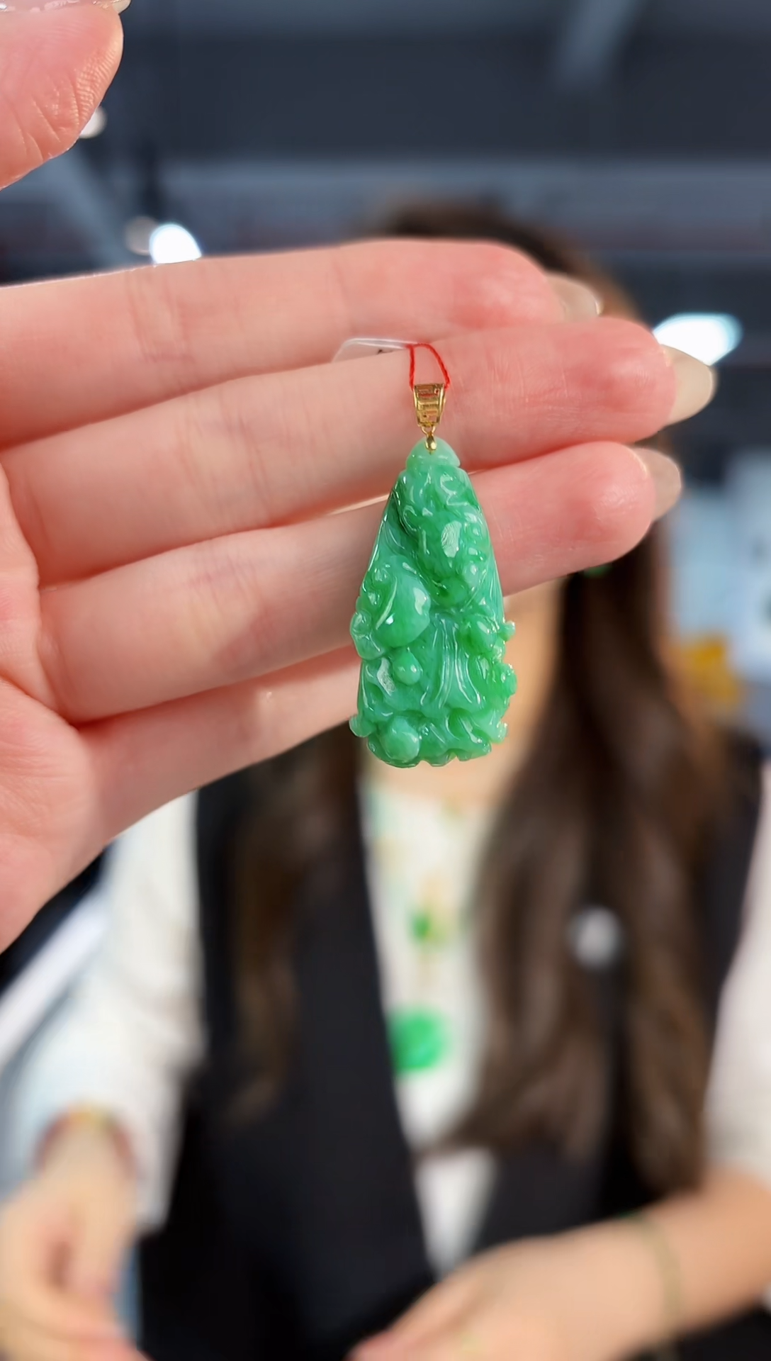 【闪购商品】翡翠颈饰18K金镶嵌缅料A货/支持复检/一件