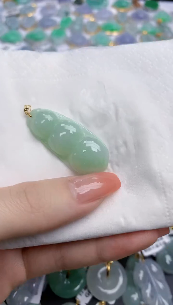 【闪购商品】翡翠颈饰18K金镶嵌天然缅甸翡翠A货