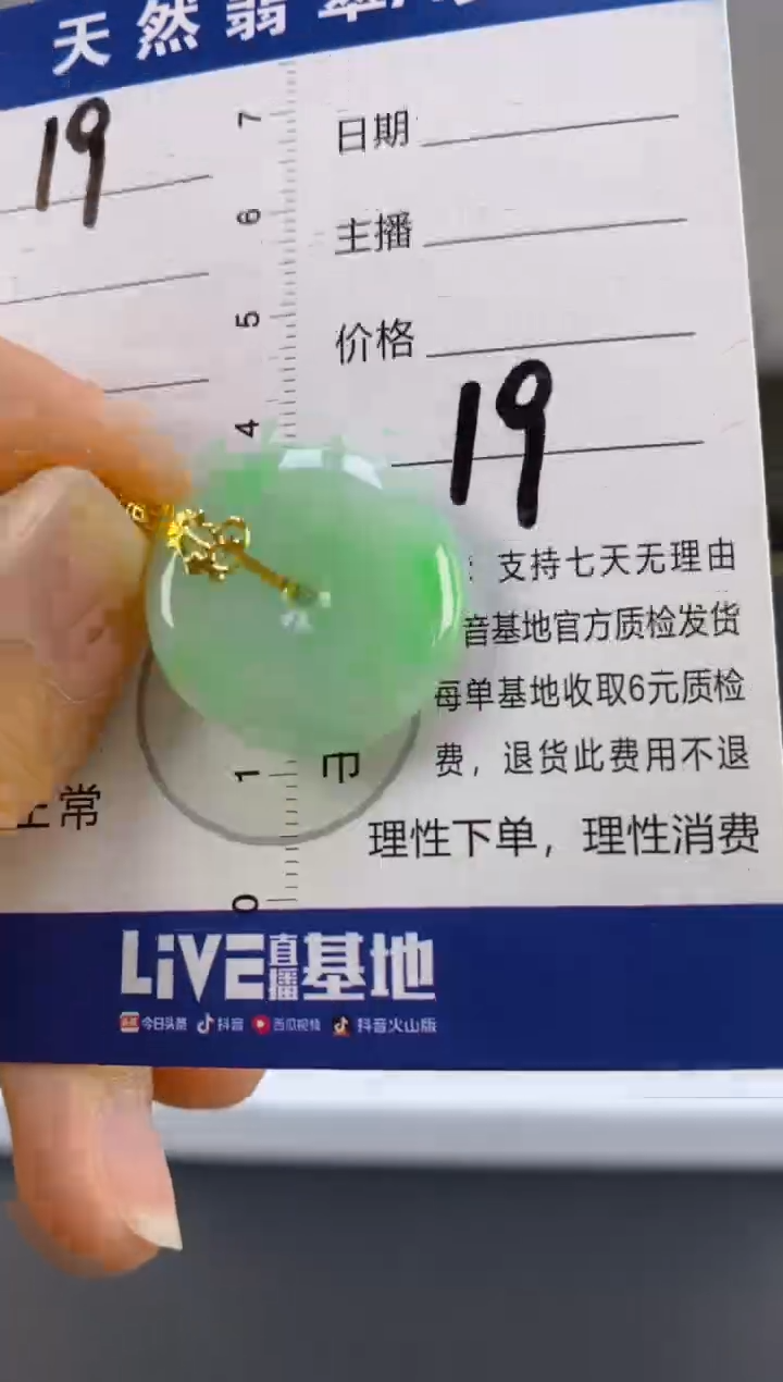 【闪购商品】翡翠颈饰18K金镶嵌天然A货翡翠