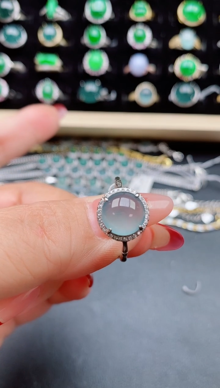 【闪购商品】翡翠戒指银S925镶嵌1312