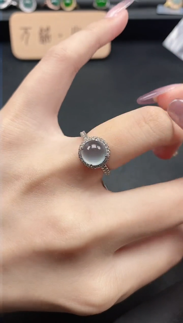 翡翠戒指银S925镶嵌51151