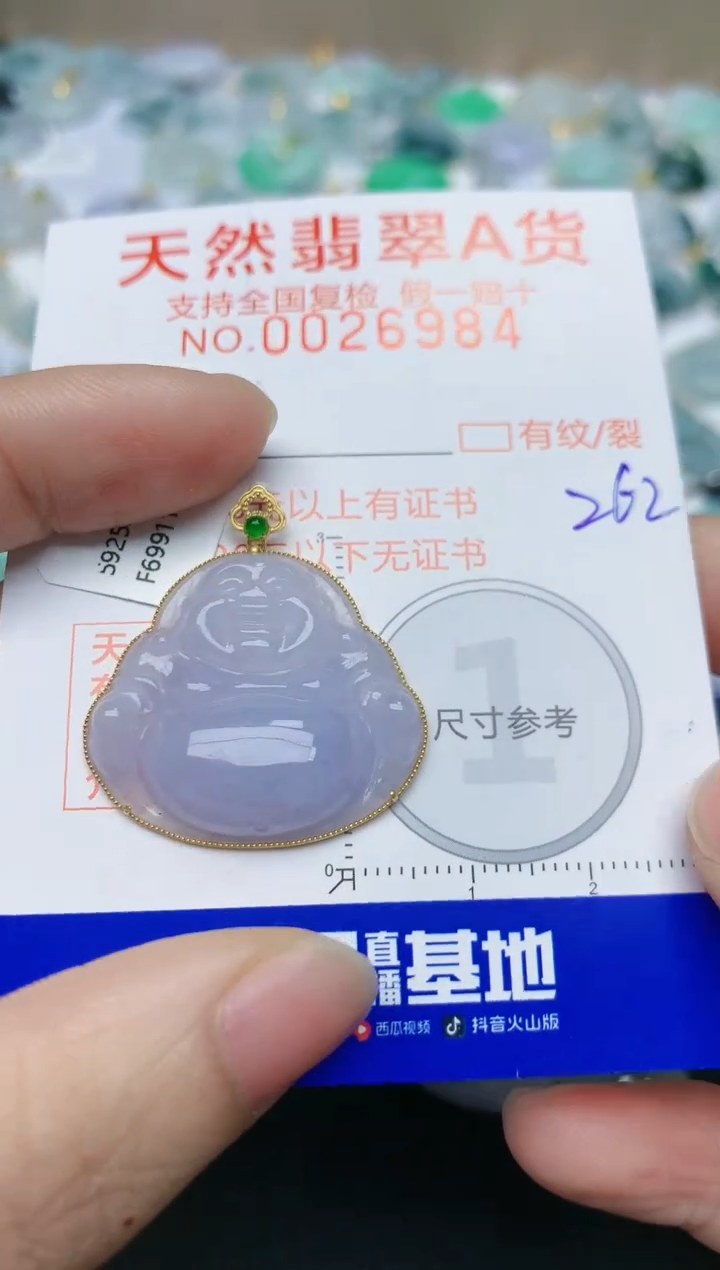 【闪购商品】翡翠颈饰18K金镶嵌天然翡翠A货    262