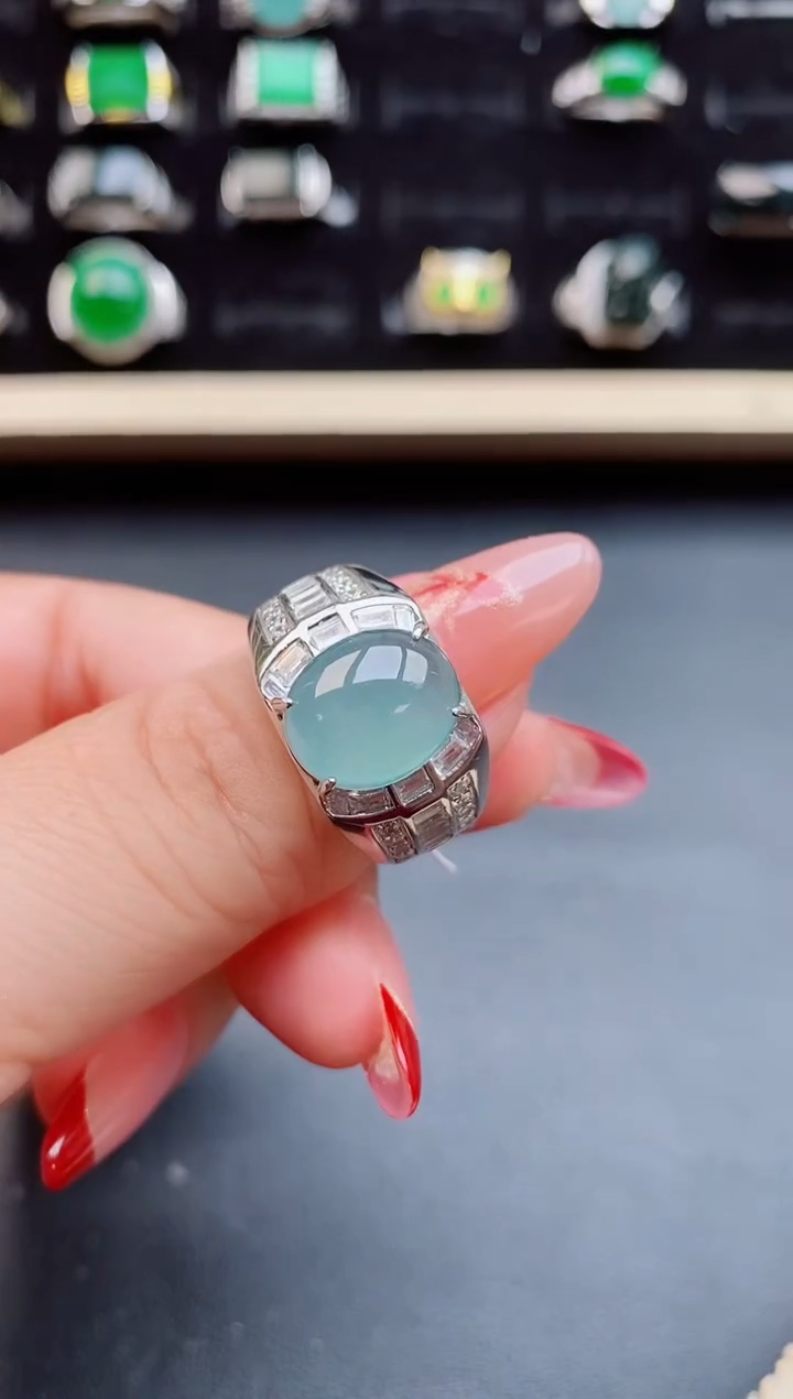 【闪购商品】翡翠戒指银S925镶嵌508050