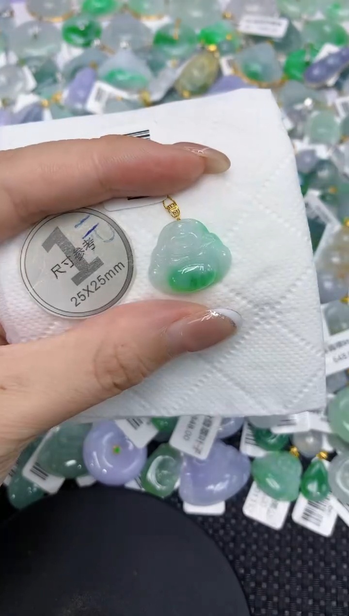 颈饰18K金镶嵌翡翠11111111