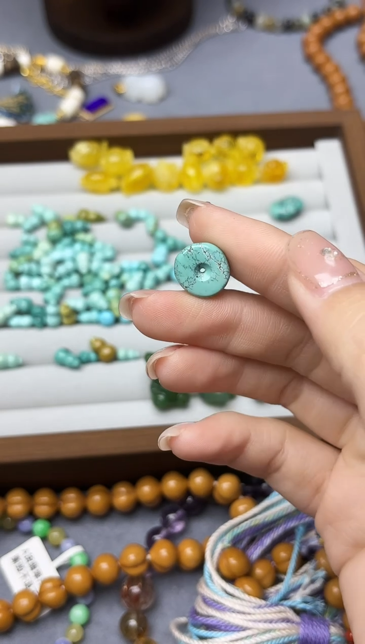 未镶嵌绿松石挂件松石扣子SX