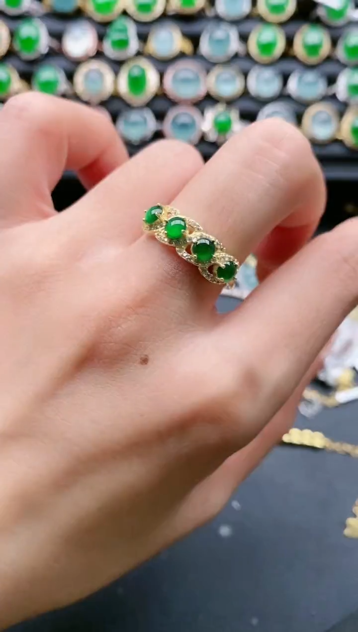 【闪购商品】翡翠戒指银S925镶嵌1111111