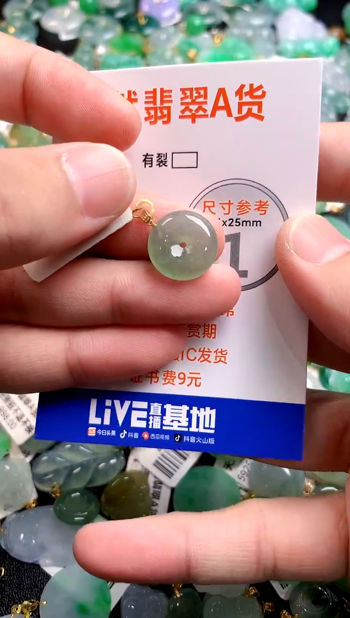 颈饰18K金镶嵌翡翠0869224655
