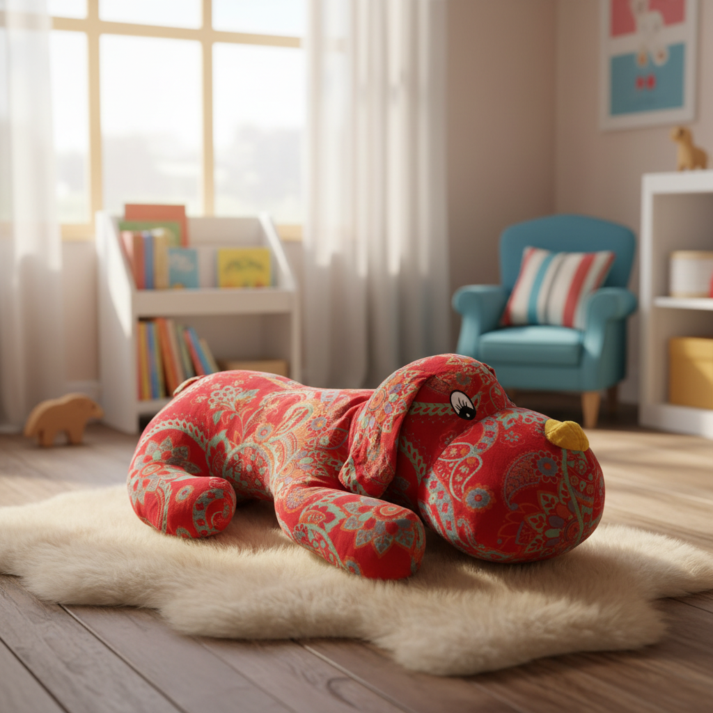 碎花双层纱玩偶--趴趴狗001