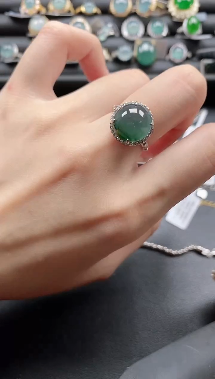 【闪购商品】翡翠戒指银S925镶嵌1111