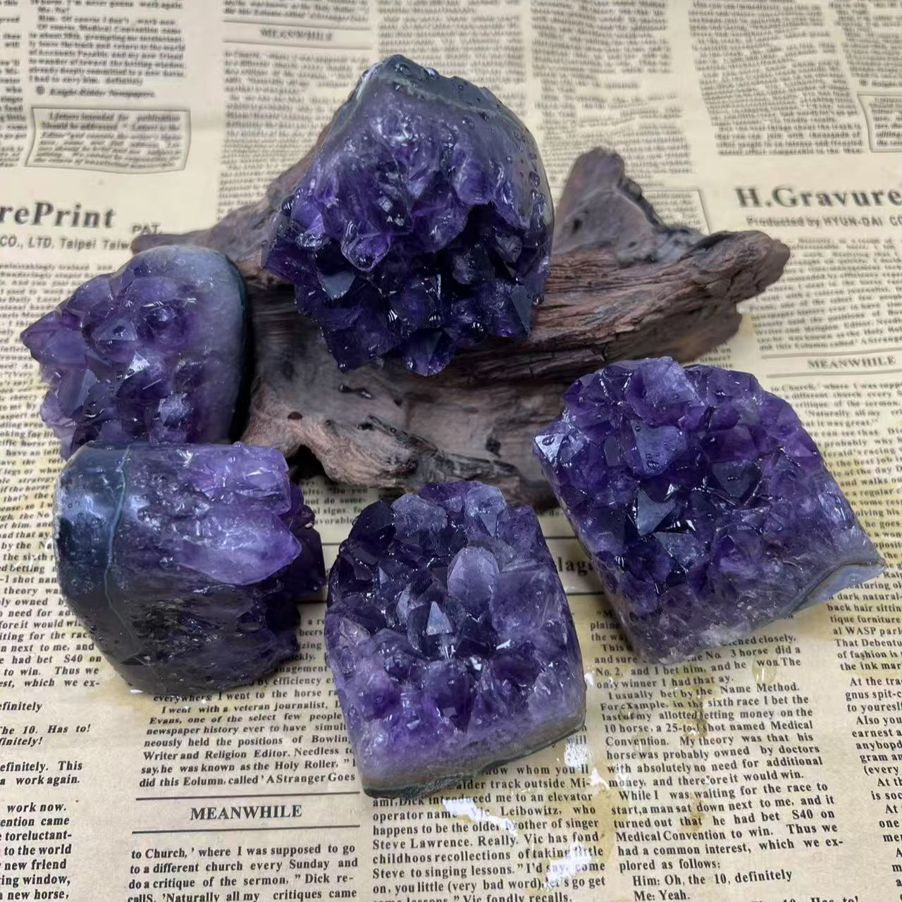 无镶嵌乌拉圭帝王紫原皮紫晶镇紫色