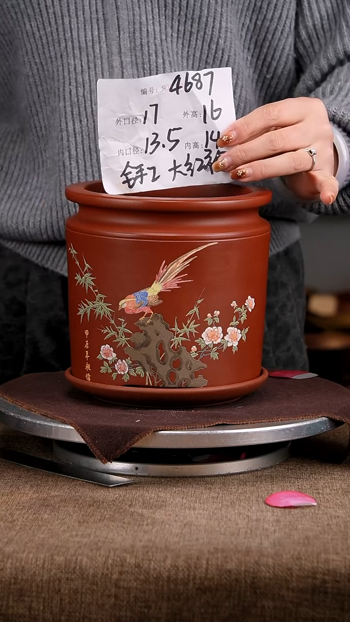 紫砂花盆花卉工艺4687+z