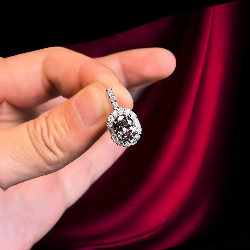 如懿高订033-轻奢幻彩干枯玫瑰精切合金吊坠