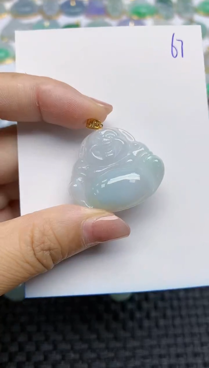 【闪购商品】翡翠颈饰18K金镶嵌天然A货翡翠 67