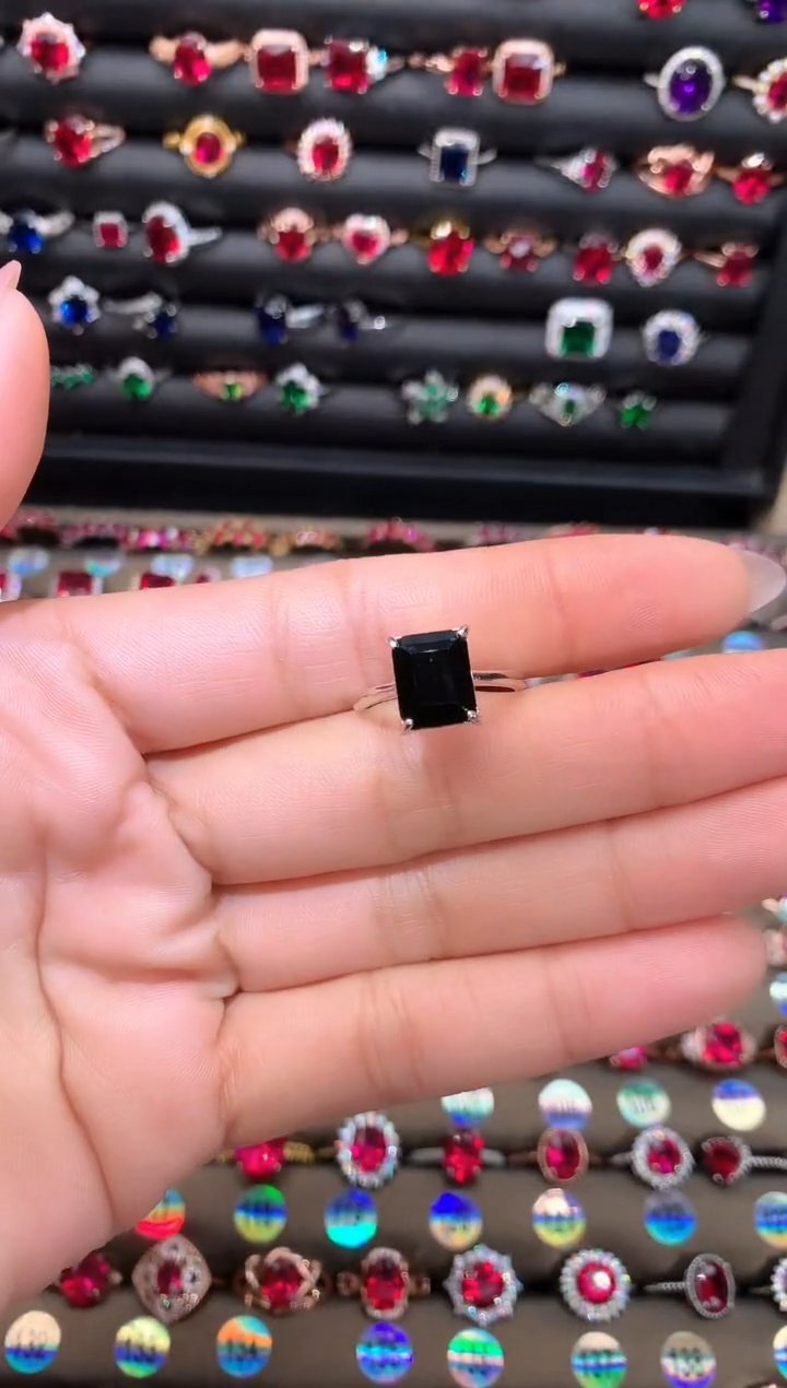 【闪购商品】蓝宝石戒指银S925镶嵌810山蓝