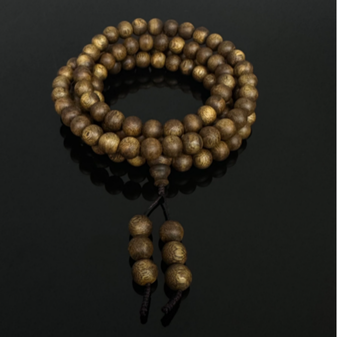 Y44.沉香【越南惠安白奇楠虎斑纹多圈】9mm-收藏级—DB2680500142-2