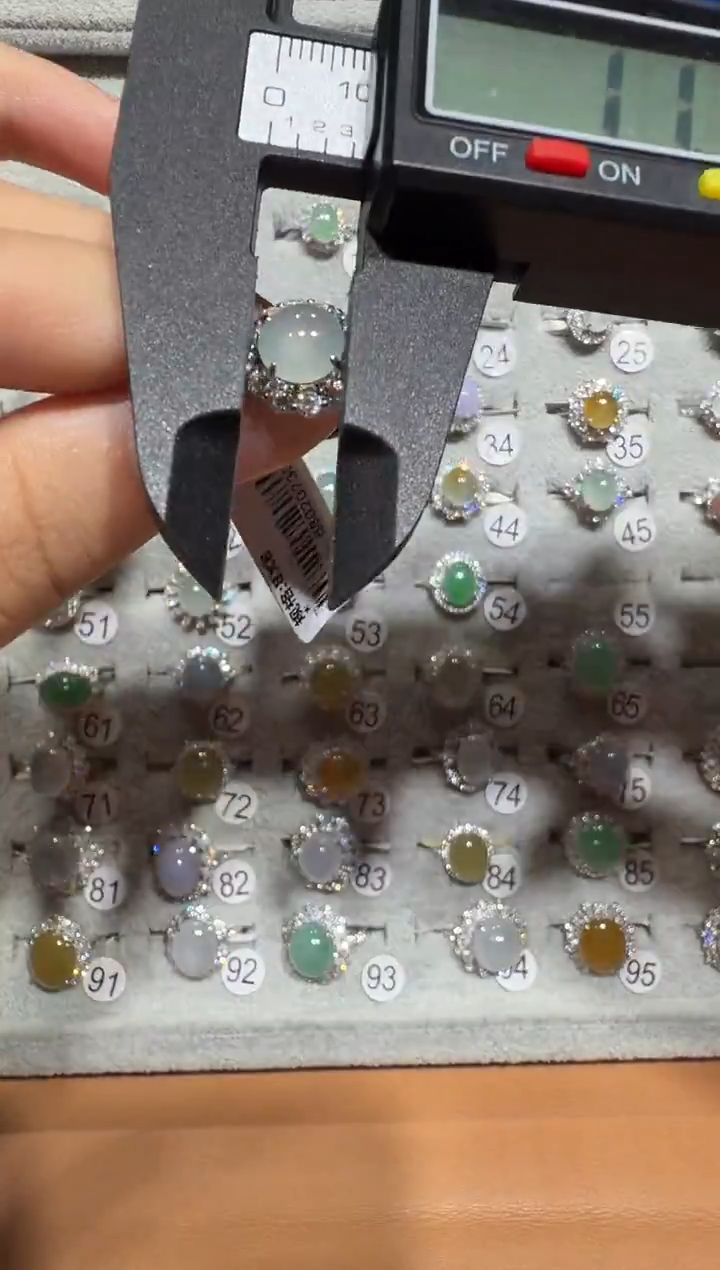 银S925镶嵌戒指翡翠925银镶翡翠戒指镶嵌30