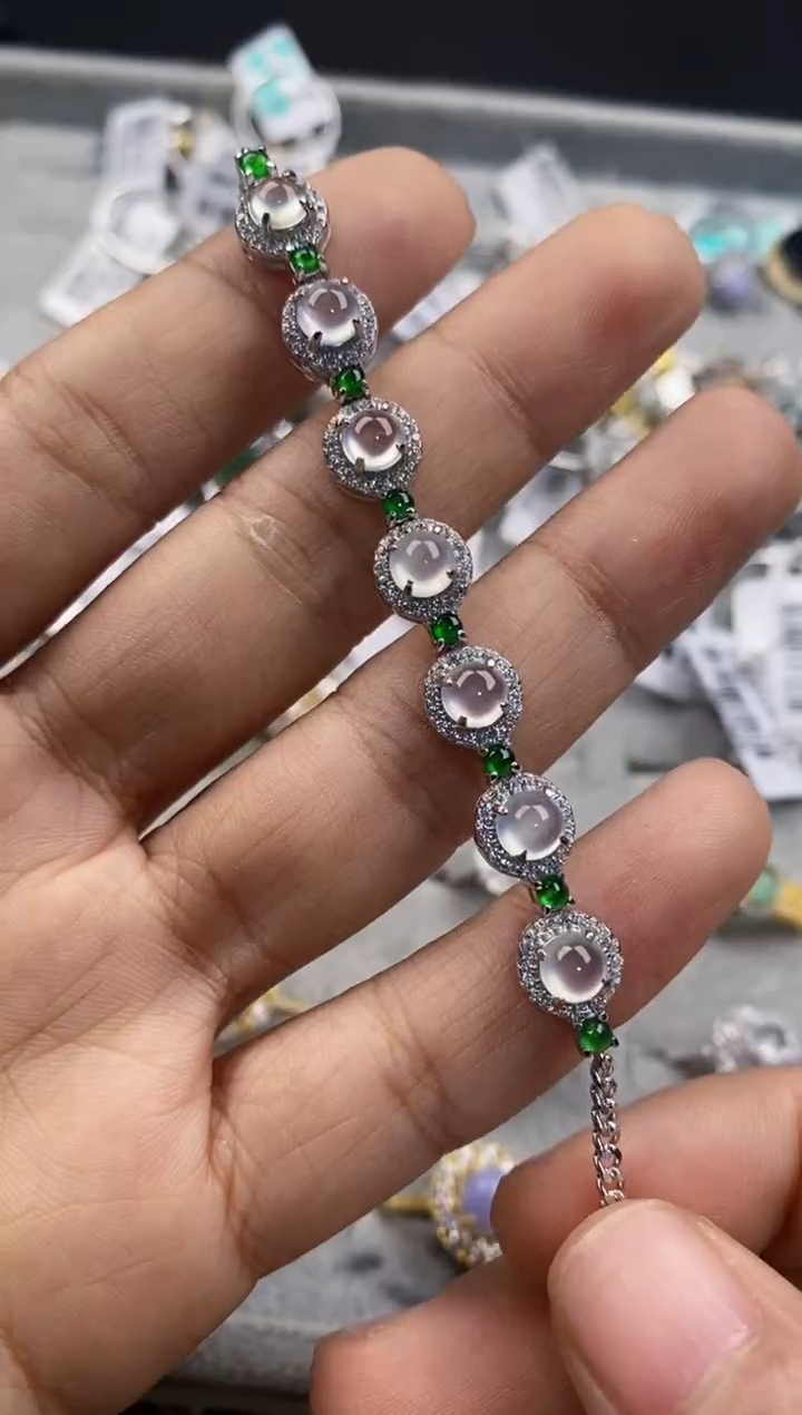 银S925镶嵌戒指翡翠111     2