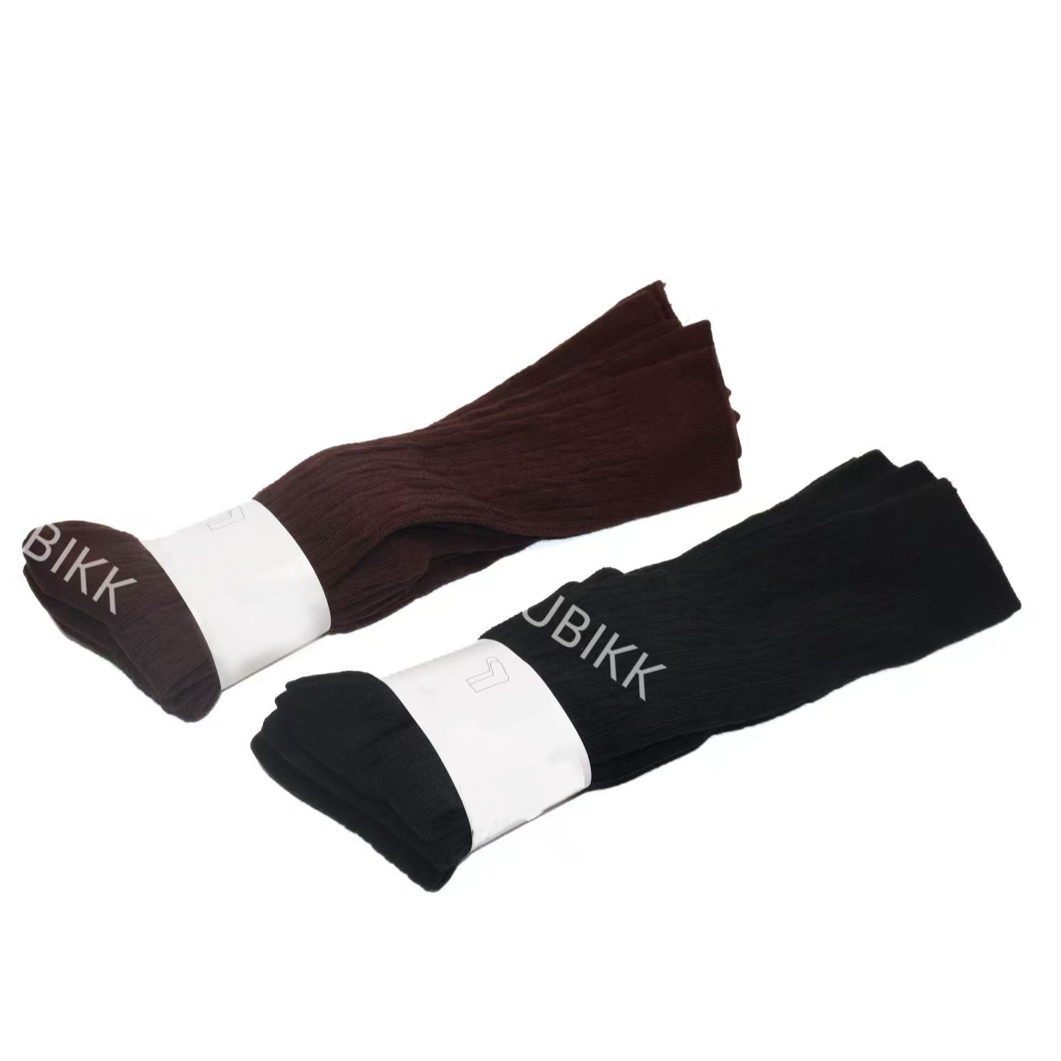 NUBIKK 纯色竖条提花运动透气防臭长筒袜