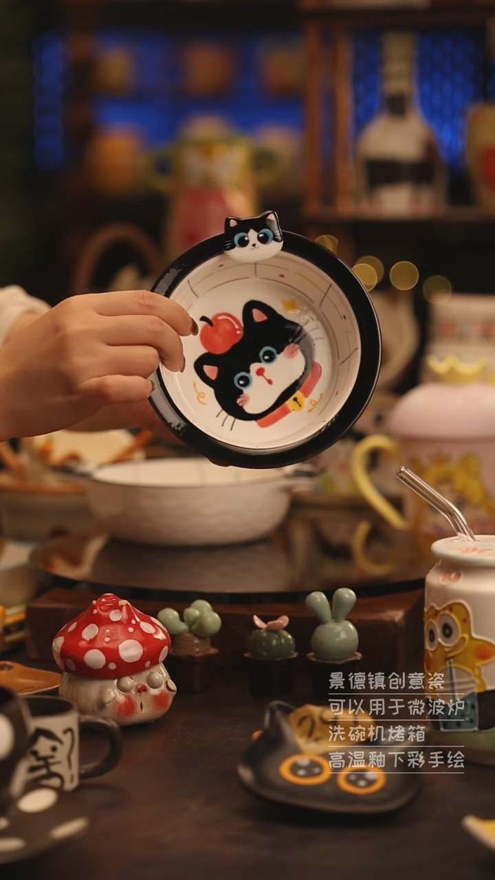 陶瓷景德镇可爱陶瓷釉下彩绘设计师款