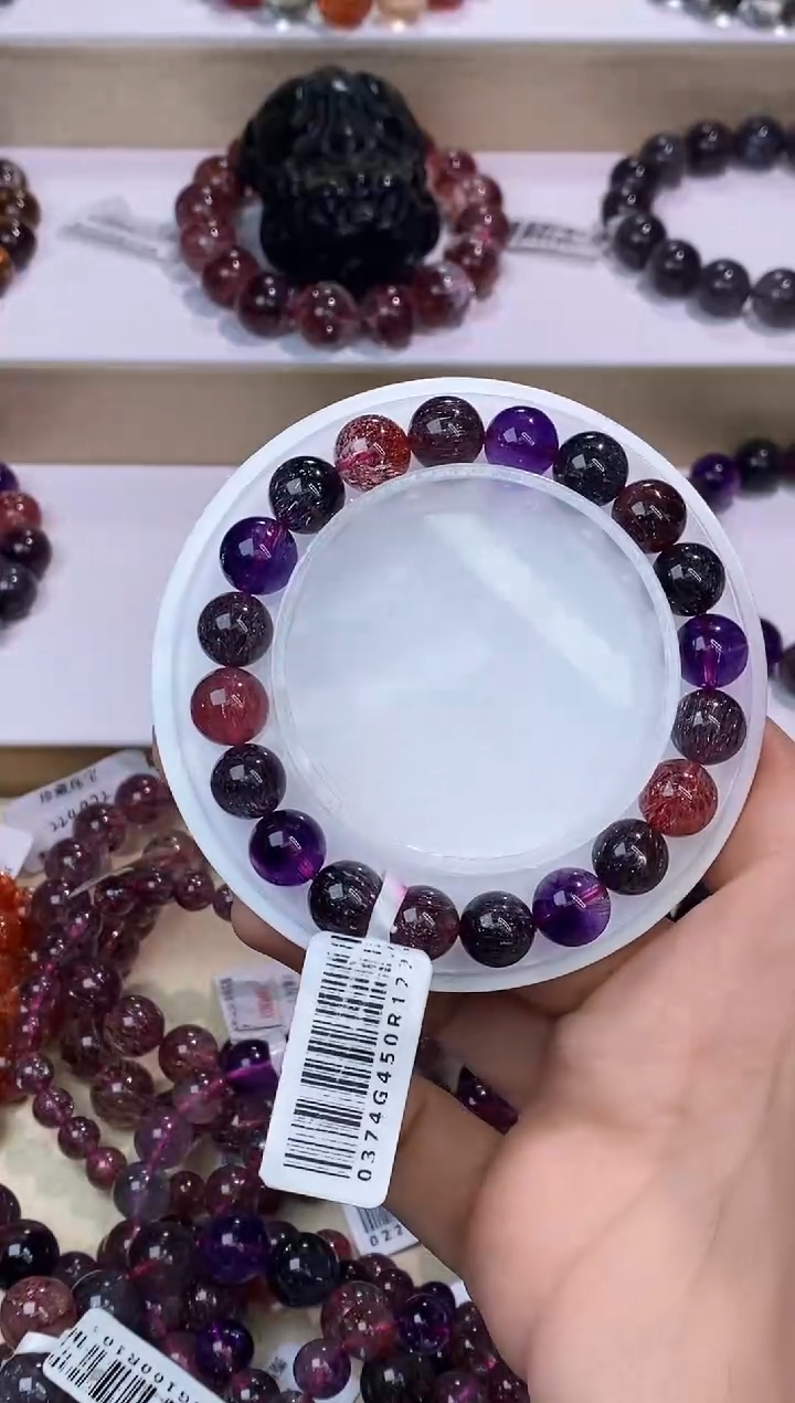 【闪购商品】水晶手链未镶嵌黑加仑超七单圈9m+