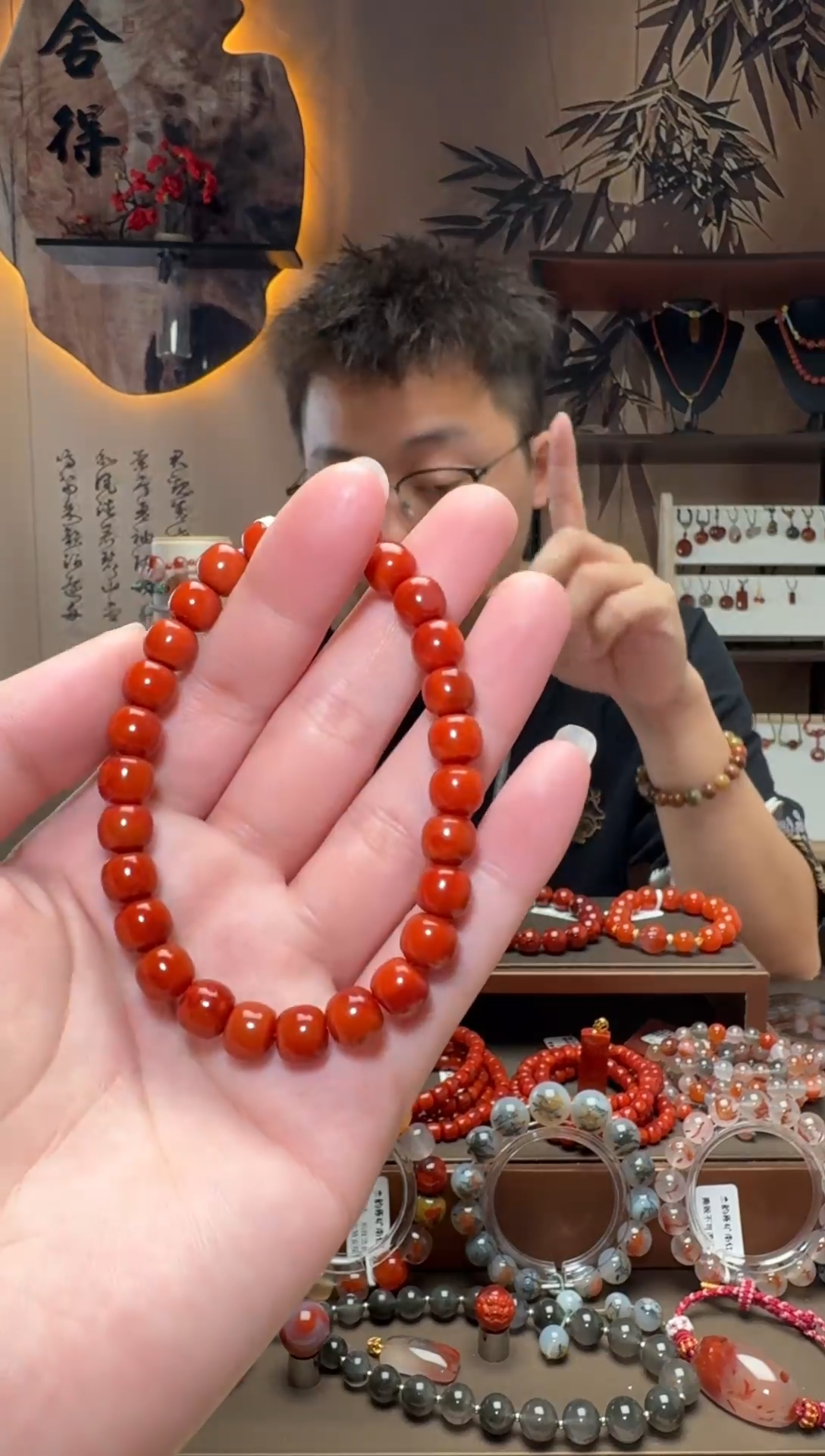 未镶嵌原矿无优化无注胶手串南红玛瑙一条7.5mm+ 