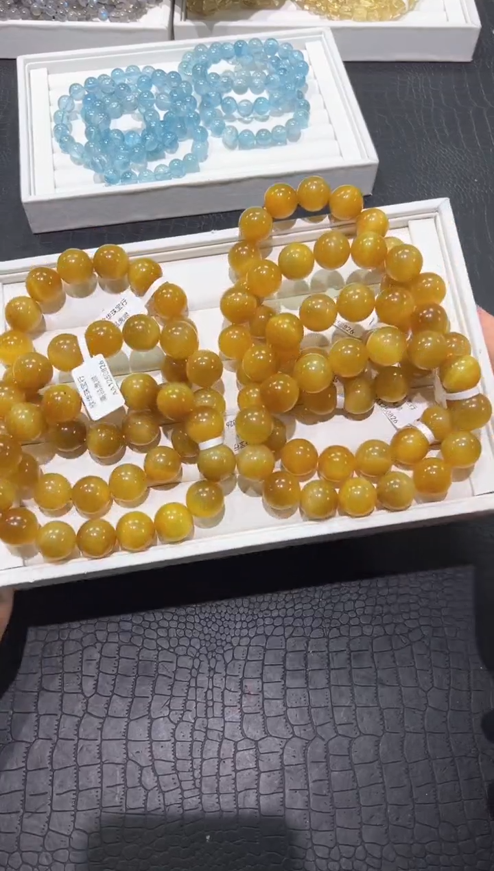未镶嵌手串木变石（虎睛石）10l多样性发其一【1条】默认微瑕15mm