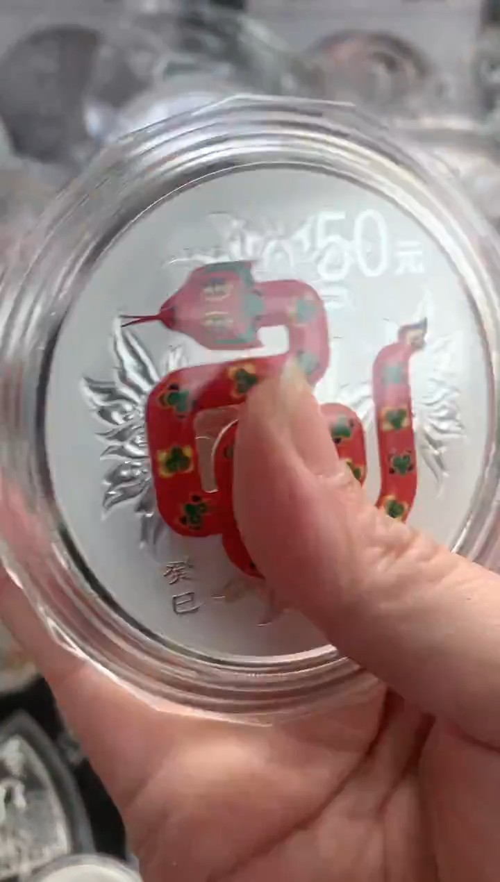 纯银2013年5盎司彩银蛇