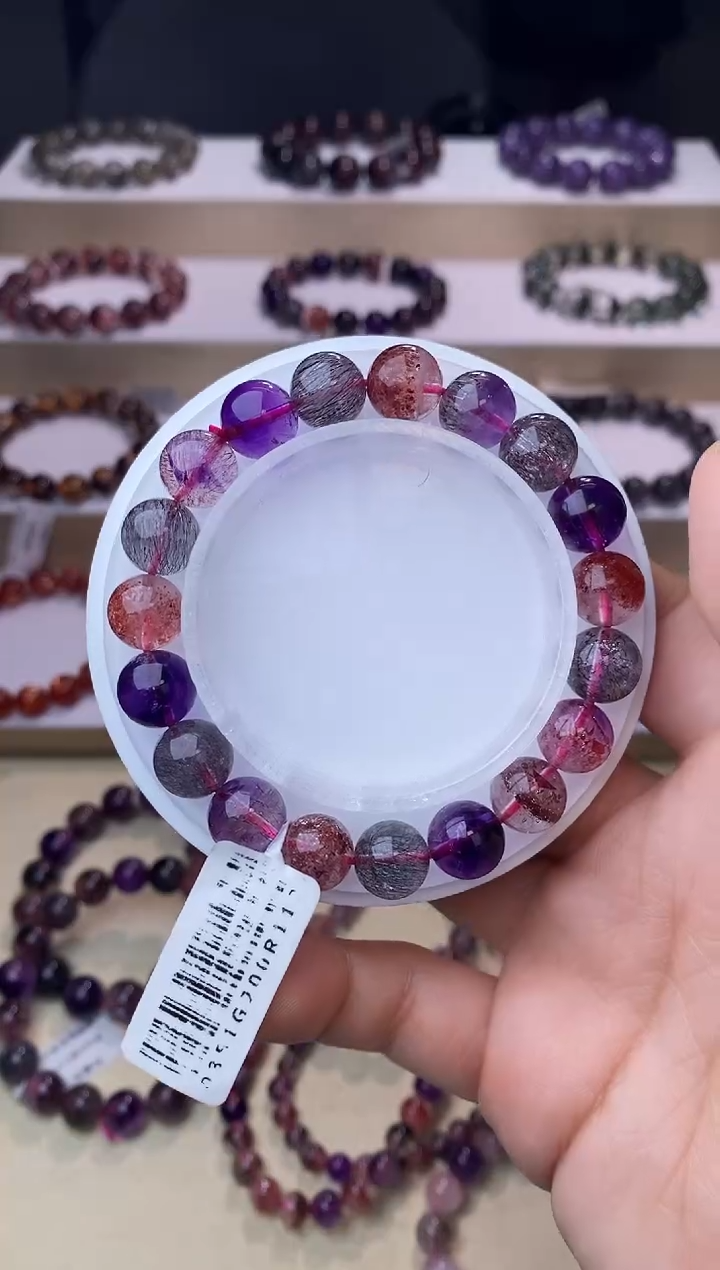 【闪购商品】水晶手链未镶嵌黑加仑超七单圈10m+