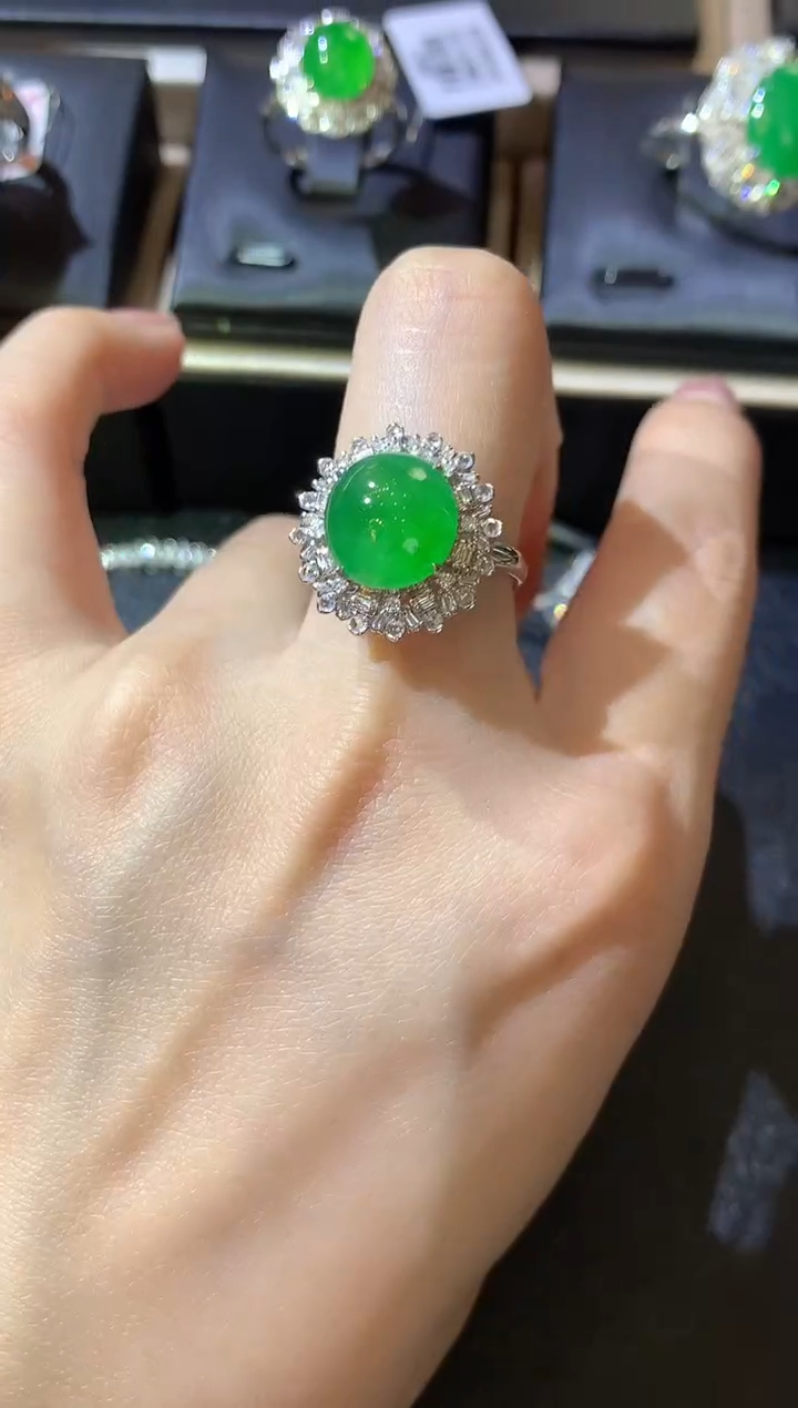 【云中意18K金 翡翠戒指多样性发货一件ZGM总13800补款12800