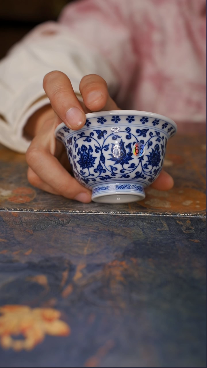 【闪购商品】杯水造缠枝莲压手杯65号