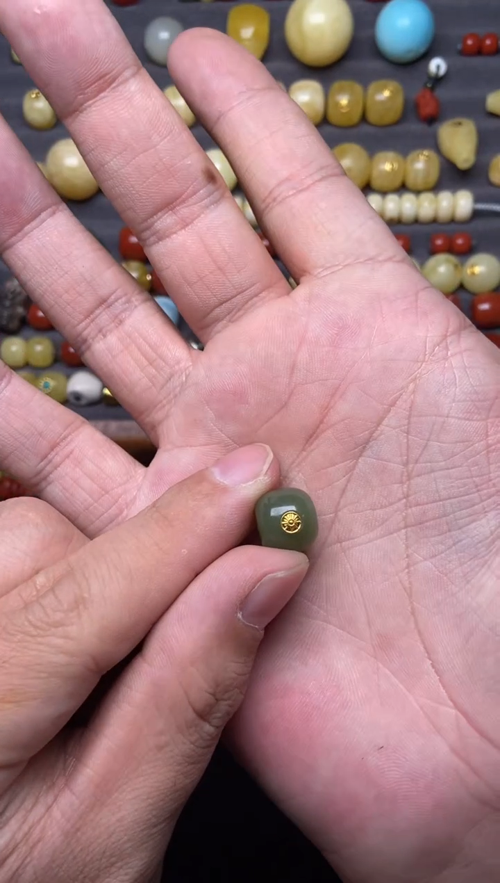 【闪购商品】和田玉珠宝奇石足金镶嵌12mm