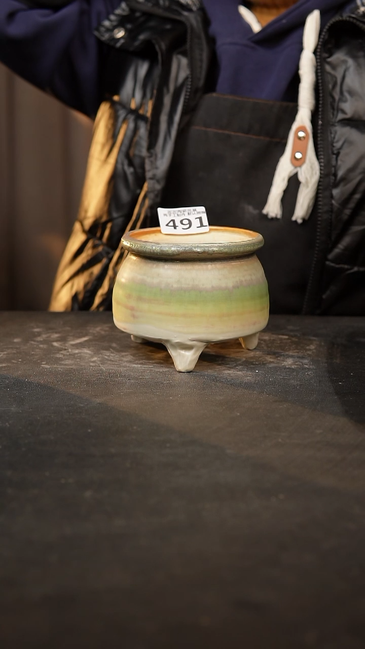 【闪购商品】瓷片496泥泥手工花盆口9高9