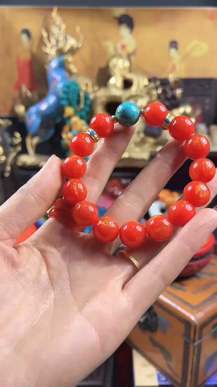 未镶嵌蜜蜡手串花姐甄选红色手串