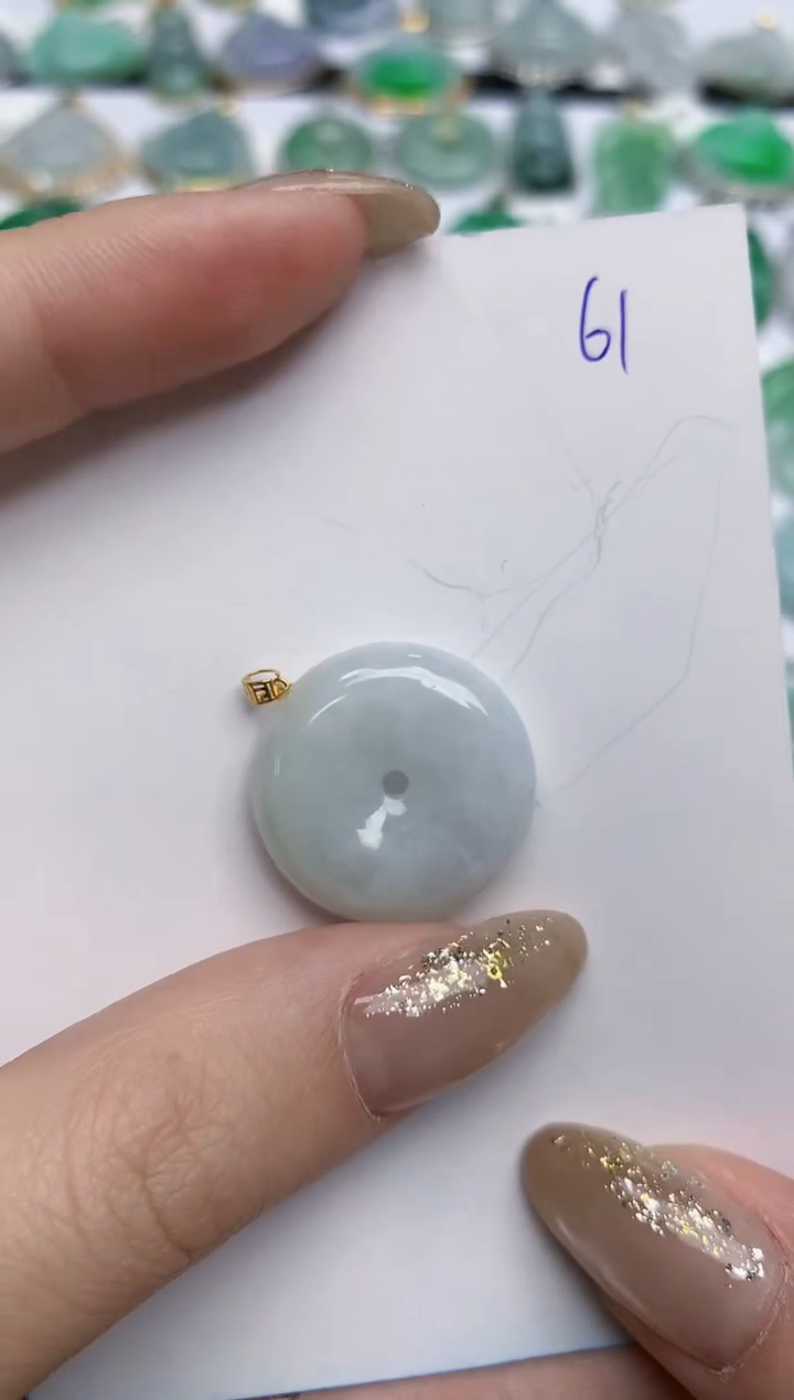 【闪购商品】翡翠颈饰18K金镶嵌 天然缅甸翡翠A货