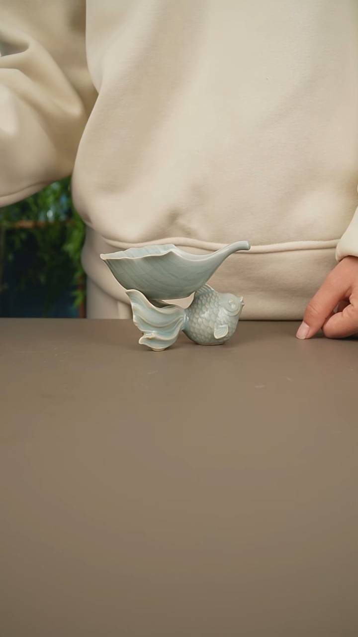 仿古金鱼茶漏      