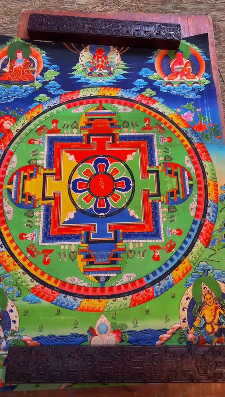 装裱画精品手绘唐卡链接--A曼陀罗； 
