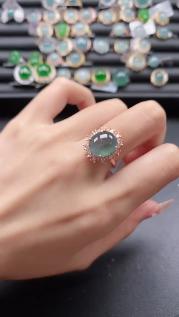 【闪购商品】翡翠戒指银S925镶嵌51511