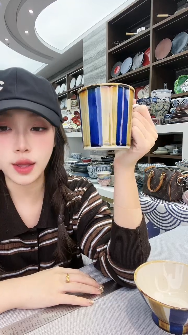 杯蓝染窑马克杯280ml-太十草一支