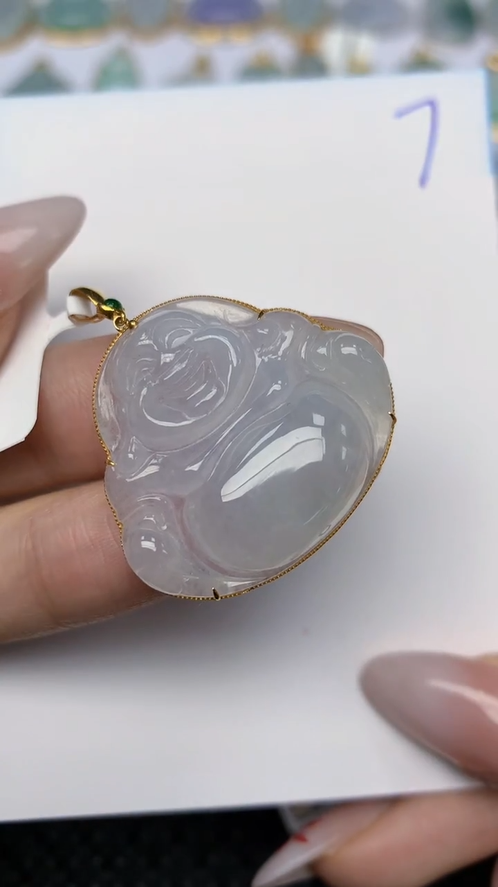 【闪购商品】翡翠颈饰18K金镶嵌天然翡翠A货