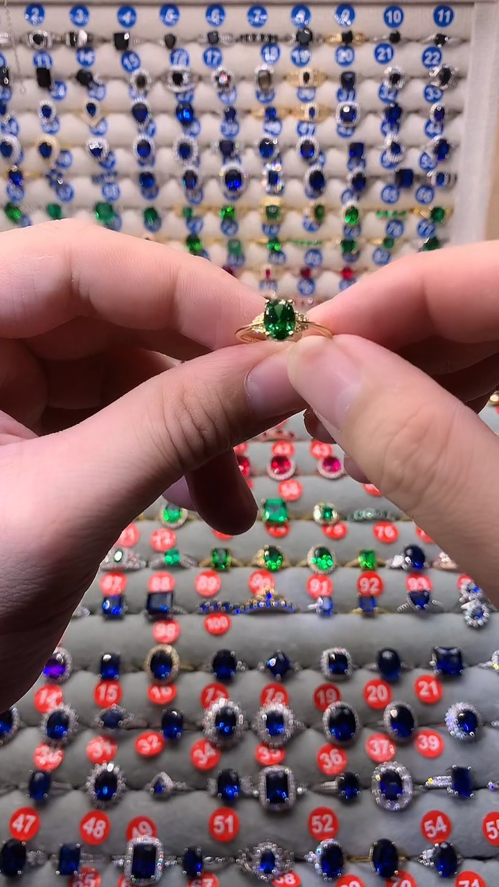 【闪购商品】透辉石戒指银S925镶嵌11111