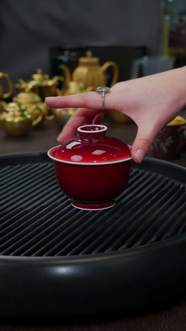 【闪购商品】杯【宜景窑郎红】盖碗