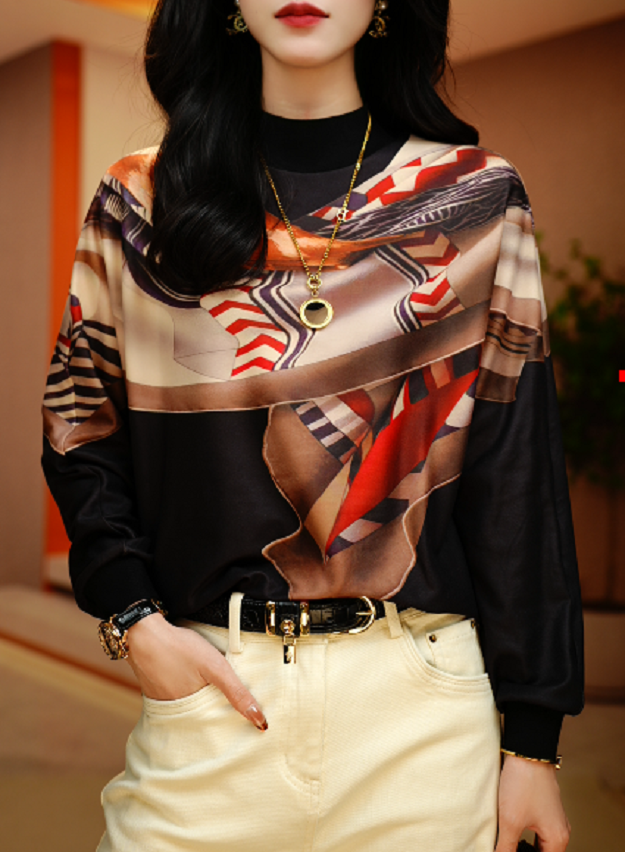 新款高级感baby绒洋气时尚百搭显瘦半高领上衣