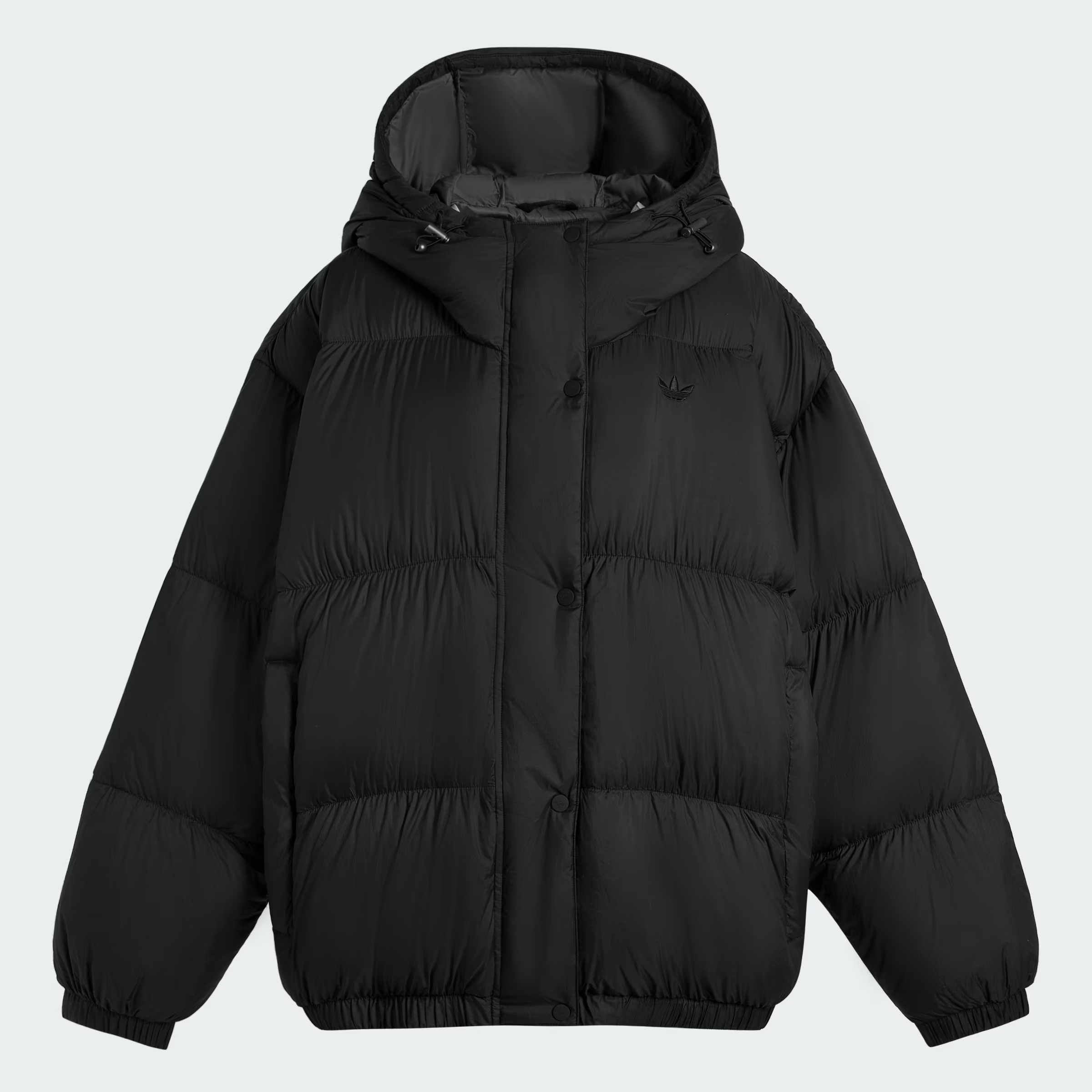 adidas三叶草冬季连帽保暖休闲运动600蓬鸭绒面包羽绒服 KG4915