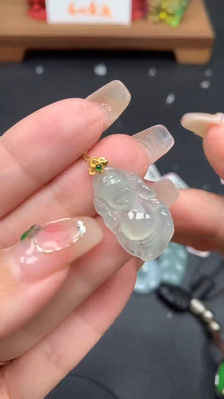 【闪购商品】翡翠吊坠(不含链)18K金镶嵌MS160703
